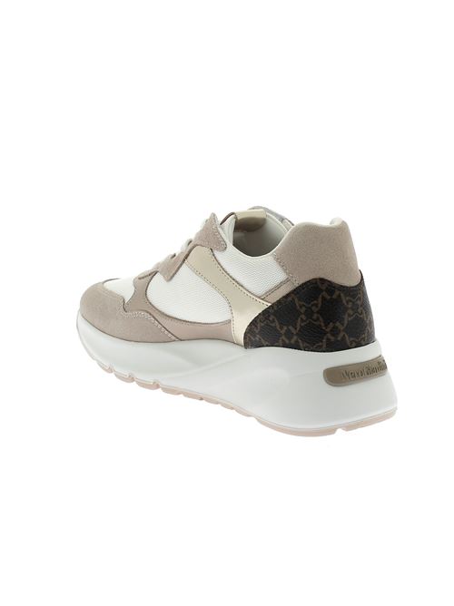 sneakers da donna in camoscio e tessuto beige NERO GIARDINI | E409858D677